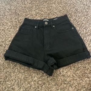 cotton on black denim shorts